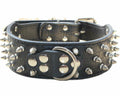 haoyueer Leather Spiked Studded Dog Collar & Chain Leash Set XL Black