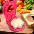 2Pcs Sandwich Cutter and Sealer Flower Shape Stainless Steel Green Red