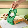 2Pcs Sandwich Cutter and Sealer Flower Shape Stainless Steel Green Red