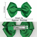 ZOLYCO 3 Inch Glitter Green Hair Bows Clips Alligator Hairpin 2 Count