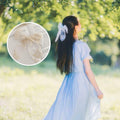 ASIJUNTYECHO Large Lace Hair Bows for Girls Women Tulle Jacquard Clips