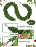 Aurdox 9FT Real Touch Norfolk Pine Garland Green Artificial Christmas