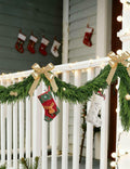 Aurdox 9FT Real Touch Norfolk Pine Garland Green Artificial Christmas