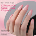 XZMeiLun Rose Pink French Tip Press On Nails Short Almond 30 Pcs