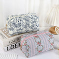 Dalulu Floral Pencil Case Makeup Bag Organizer Large Floret Cotton