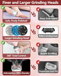 NKJVE Electric Foot File Callus Remover 3 Heads 2 Speed White Rechargeable