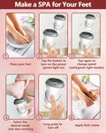NKJVE Electric Foot File Callus Remover 3 Heads 2 Speed White Rechargeable