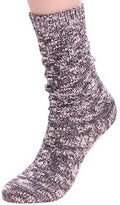 3 Pairs Women Winter Wool Cable Knit Crew Knee High Socks Acrylic Blend B03
