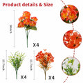 WOBUBU 14'' Artificial Fall Flowers 12 Bundles Orange UV Resistant