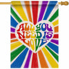 Artofy Pride Rainbow All You Need is Love House Flag Burlap 28x40 Festival