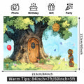 UMURILXY Cartoon Hunny Forest Backdrop 7x5FT Polyester Spring Tree Honey