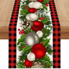 Jiudungs Linen Buffalo Check Plaid Table Runner 108in Black White