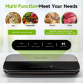 Amz Jet Food Sealer Vacuum Sealer Stainless Steel LED Touch 50Bags Grayish Black