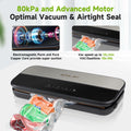 Amz Jet Food Sealer Vacuum Sealer Stainless Steel LED Touch 50Bags Grayish Black