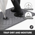 JEEDOVIA Door Mat Indoor Non-Slip Rubber Backing Heavy Duty Grey 36x59