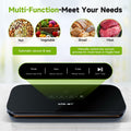 Amz Jet Vacuum Sealer Food LED Touch Digital Display Tempered Glass Black 50Bags