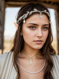 JeVenis Set of 3 Silver Elf Headpieces Elf Ears Crown Fairy Jewelry