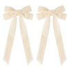 Aileam 2PCS Velvet Hair Bows Ivory Beige Big Fall Alligator Clips