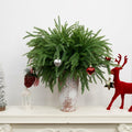JDKPK 12 Pcs Norfolk Pine Branch 18" Artificial Greenery Green