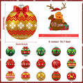 gisgfim 16 Pc Christmas Wooden Ornaments Set Red Green Gold Balls
