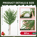 HUZIYAHAN Christmas Norfolk Pine Stems 18in Green Branches 8 Count