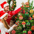 gisgfim 16 Pc Christmas Wooden Ornaments Set Red Green Gold Balls
