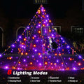 BlcTec Halloween Outdoor Spider Web 19.7x14.7ft White 250 LED Purple Orange