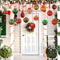 gisgfim 16 Pc Christmas Wooden Ornaments Set Red Green Gold Balls