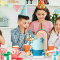 HAVAGDTM Blue Orange Foam Rainbow Cake Toppers Mini Balls 17 pcs