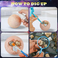 Hiawbon Gemstones Dig Kit 6 Planets 12 Skulls 18 Gems Space Kit