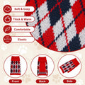 KCFESTIHUE Dog Sweater Plaid Knit Turtleneck Pullover Red Blue Size XS