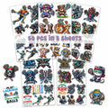 BIGZORO Lacrosse Stickers Waterproof Vinyl Decals 50 PCS Cartoon