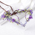 MOSTORY Purple Flower Fairy Crown Woodland Elf Headpiece Floral Circlet