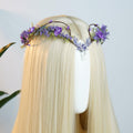 MOSTORY Purple Flower Fairy Crown Woodland Elf Headpiece Floral Circlet