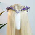 MOSTORY Purple Flower Fairy Crown Woodland Elf Headpiece Floral Circlet
