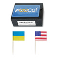 Foocal Cake Topper Flags Ukraine US Paper 1.3x1in 200pcs with Toothpicks