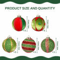 SY Super Bang Christmas Ball Ornaments 15PCS Red Green 80MM