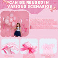 YCZYCZ Pink Satin Bow Wall Decor Garland 24PCS DIY Party Decorations