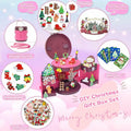 DZLHQON 2025 Kids DIY Christmas Organizer Bucket Pink Stickers Mini Toys