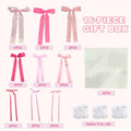 YCZYCZ Pink Satin Bow Wall Decor Garland 24PCS DIY Party Decorations