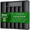 Kitsure Expandable Silverware Drawer Organizer 7Compartments Black 13.2x12.2x1.6