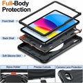 Temdan iPad Case 11th Gen 11"/10th Gen 10.9" 360° Stand Handle Strap Black