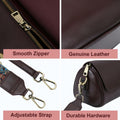 Yonami Genuine Leather Crossbody Purse Small Wine Versatile Everyday