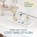Lavatoria Silicone Countertop Tray 2 Piece Small Bathroom Vanity Organizer White