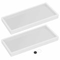 Lavatoria Silicone Countertop Tray 2 Piece Small Bathroom Vanity Organizer White