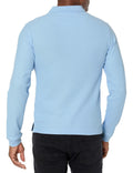 IZOD Mens Long Sleeve Pique Polo Shirt Light Blue Size 38-39 US