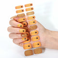 HBGAYLYH Halloween Semi Cured Gel Nail Stickers Orange Spider 20 Pieces