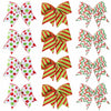PEMIDA 12 Pcs Wave Stripe Christmas Bows 5 Inch Red Green Dots