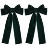 Miroksh Velvet Ribbon Hair Bows Clips Dark Green 2pcs 5.5 Inch