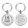 Alotozo 16 Year Sobriety Keychain AA Recovery Gift Men Women
